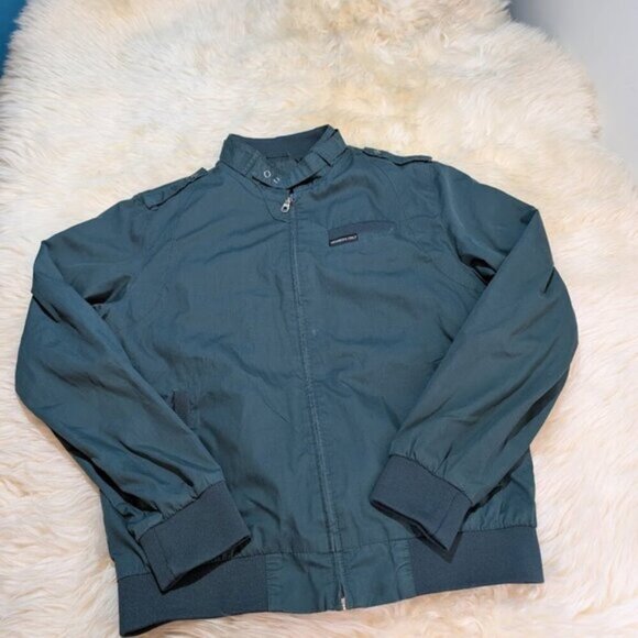 Members Only Classic Green Blue Bomber Jacket Size Medium - Picture 1 of 7